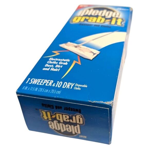 Pledge Grab It Kit 1 Sweeper & 10 Dry Cloths Electrostatic Dusting Floors - Picture 6 of 7